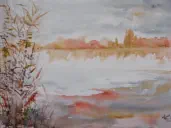 Seenlandschaft, Aquarell, 2021, 30 x 40 cm